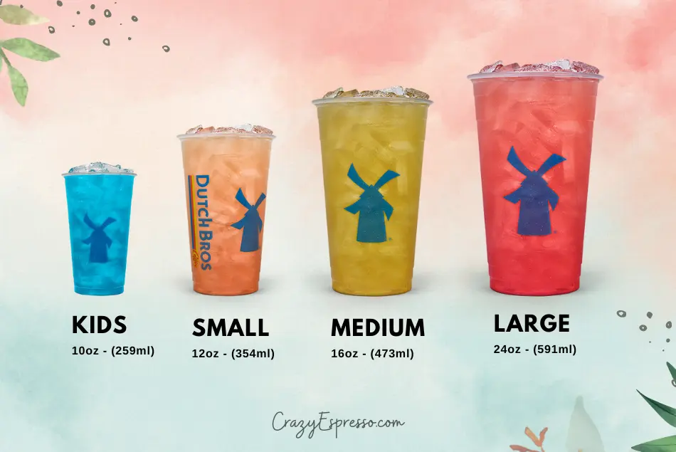 All Dutch Bros Cup Sizes, Small, Medium, Large & Kids
