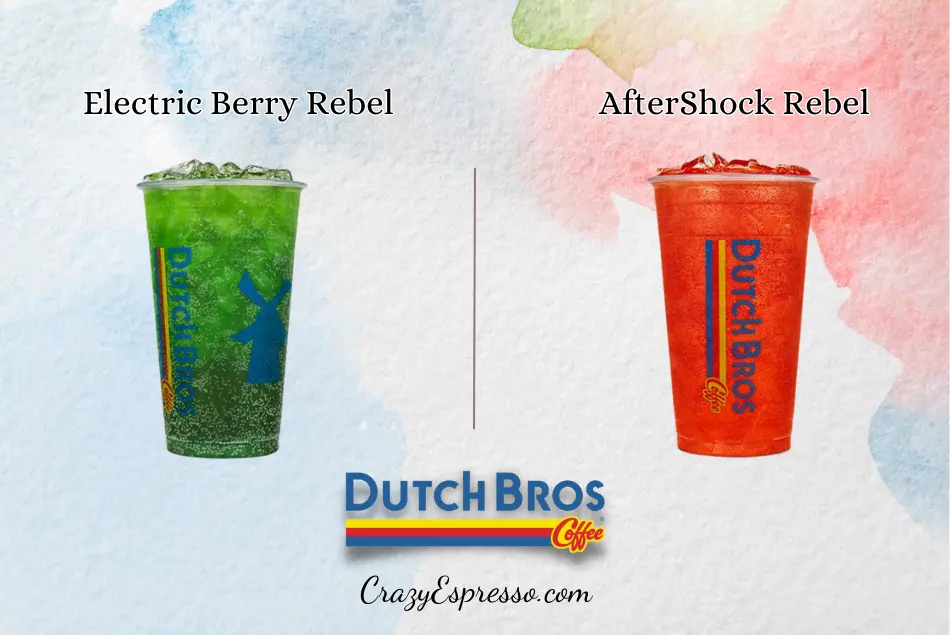 Dutch Bros Rebel Drinks - Electric Berry and After Shock Rebel Drink