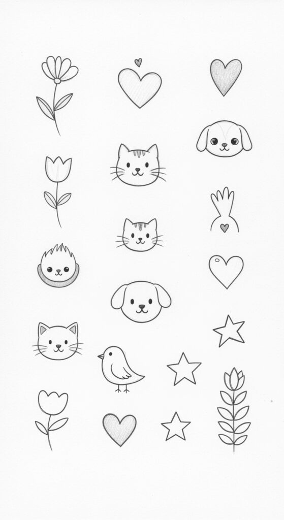 drawing ideas easy doodles sketches pencil simple cute 2