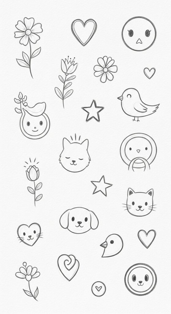 drawing ideas easy doodles sketches pencil simple cute 3