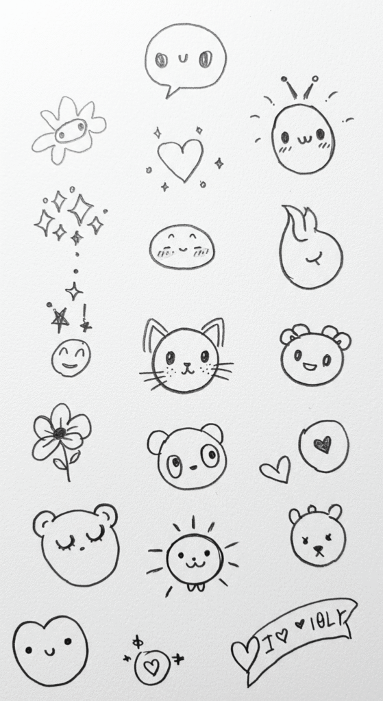 drawing ideas easy doodles sketches pencil simple cute 3