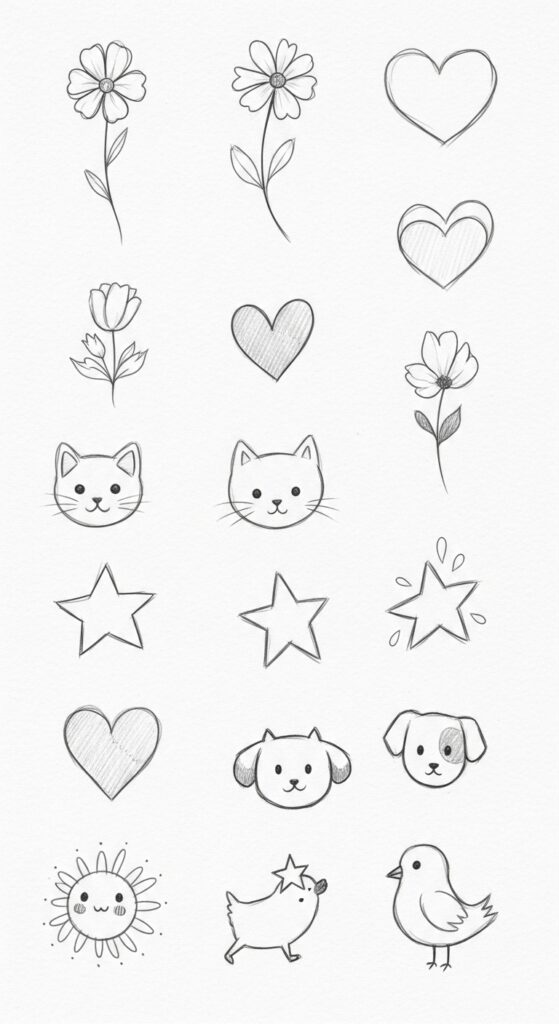 drawing ideas easy doodles sketches pencil simple cute 4