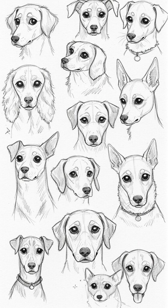 25 Cute Dog Drawing Ideas 1