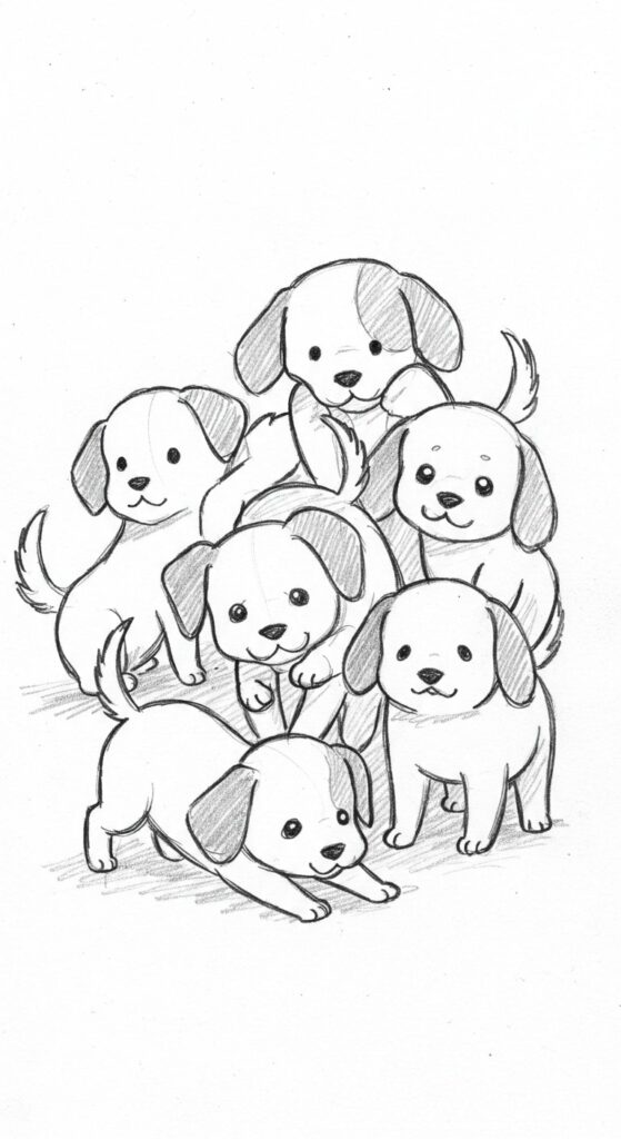 25 Cute Dog Drawing Ideas 11