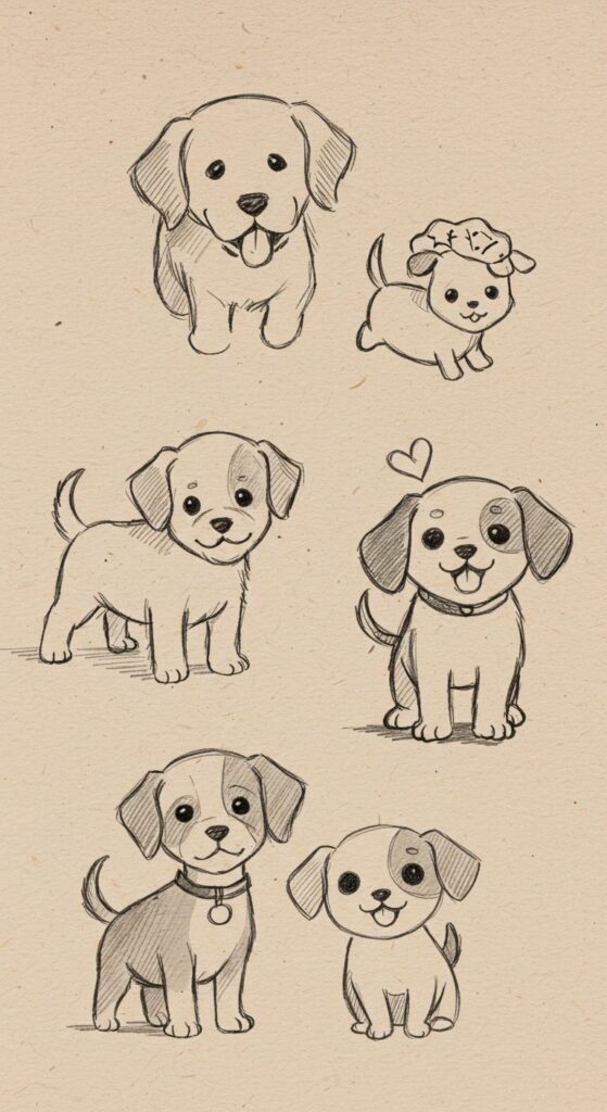 25 Cute Dog Drawing Ideas 12