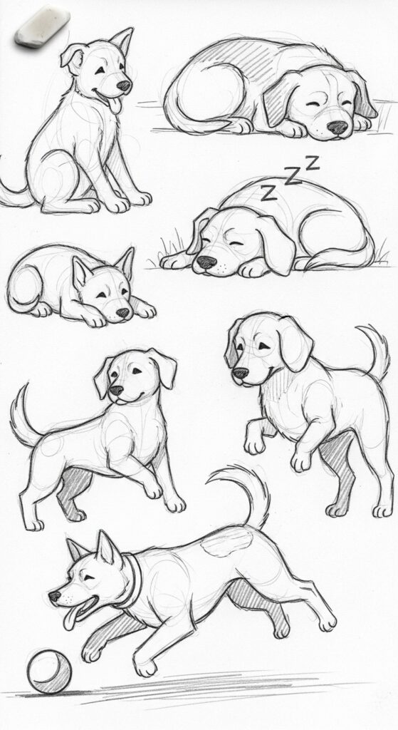 25 Cute Dog Drawing Ideas 22
