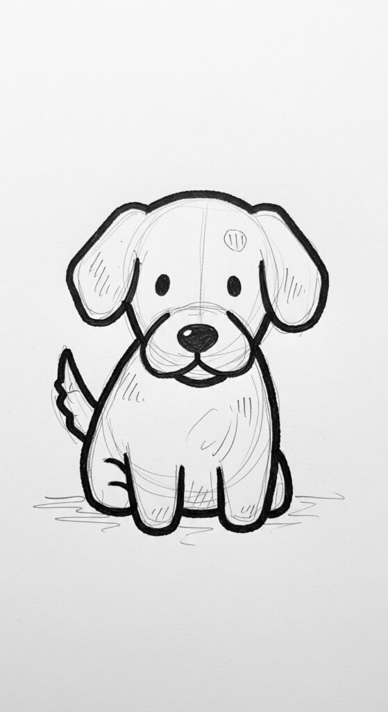 25 Cute Dog Drawing Ideas 24
