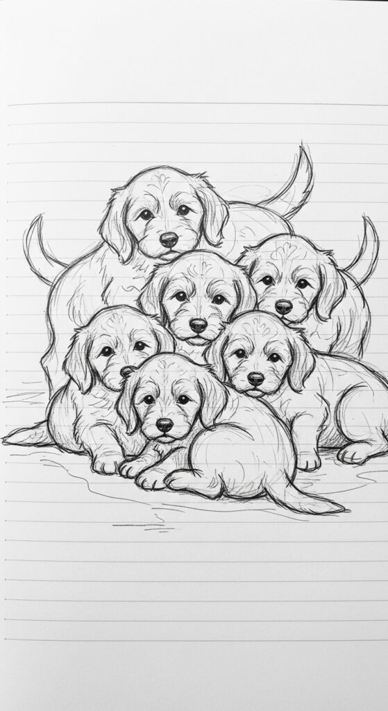 25 Cute Dog Drawing Ideas 27