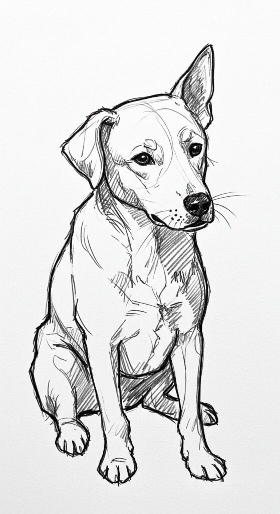 25 Cute Dog Drawing Ideas 9