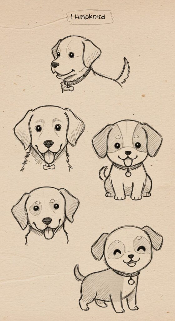 25 Dog Sketch Easy Step By Step Tutorial Drawing Ideas 2