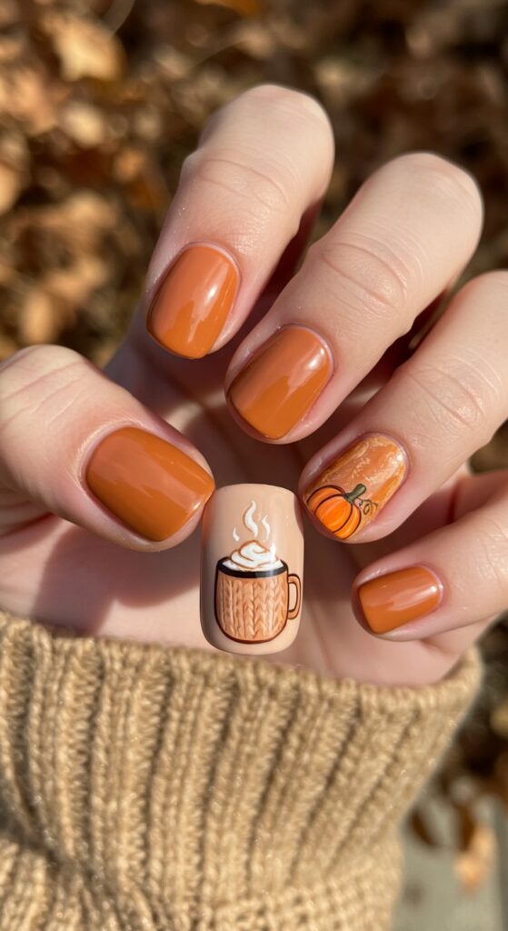 30 Fall Nail Ideas To Try This Autumn Almond Coffin Square More 16