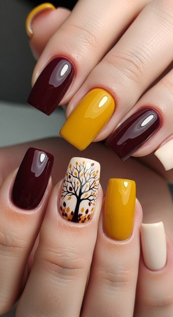 30 Fall Nail Ideas To Try This Autumn Almond Coffin Square More 29