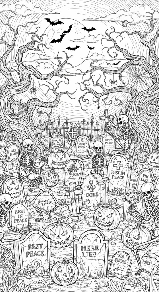 30 Halloween Coloring Pages For Adults Kids 1