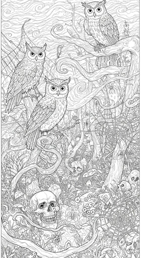 30 Halloween Coloring Pages For Adults Kids 18