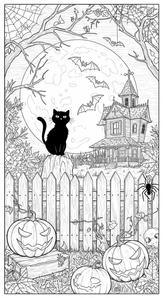 30 Halloween Coloring Pages For Adults Kids 4