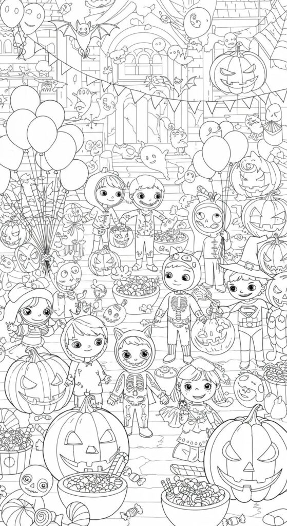30 Halloween Coloring Pages For Adults Kids 7