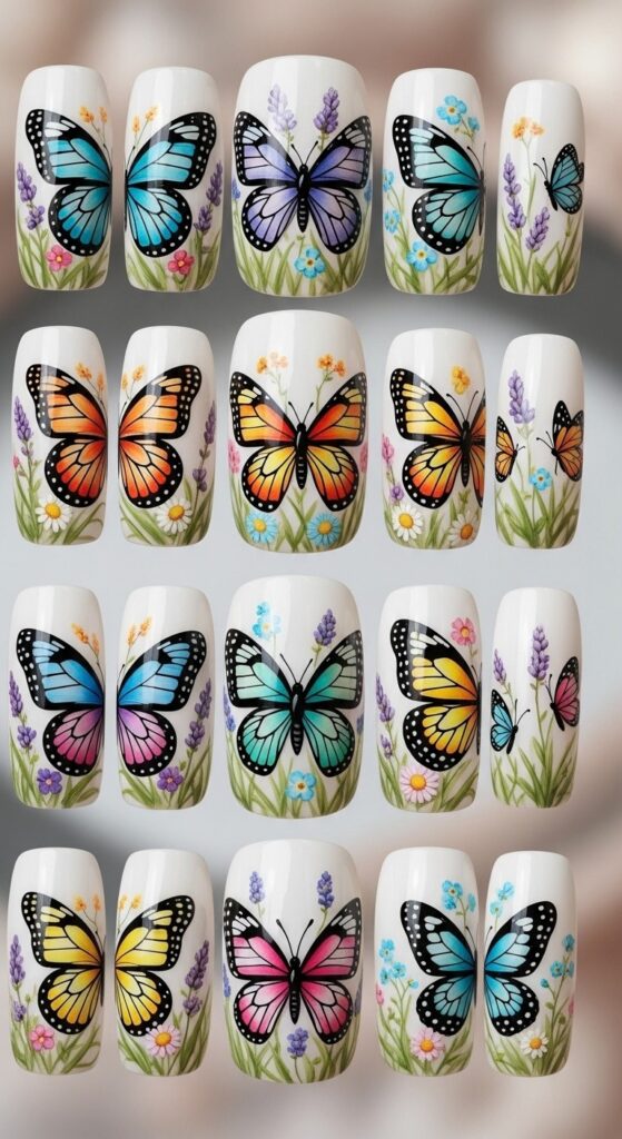 Cute Creative Butterfly And Animal Nail Art Design Ideas 11