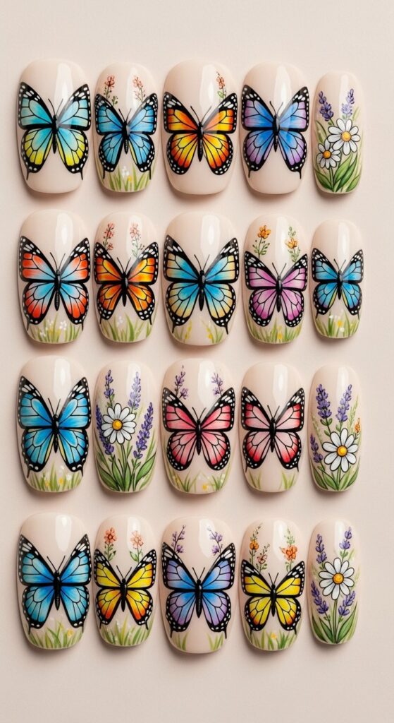 Cute Creative Butterfly And Animal Nail Art Design Ideas 20