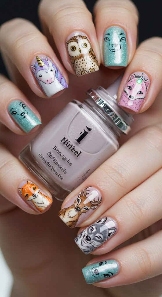 Cute Creative Butterfly And Animal Nail Art Design Ideas 5