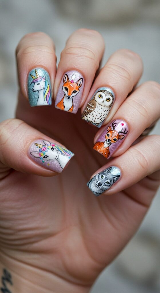 Cute Creative Butterfly And Animal Nail Art Design Ideas 6