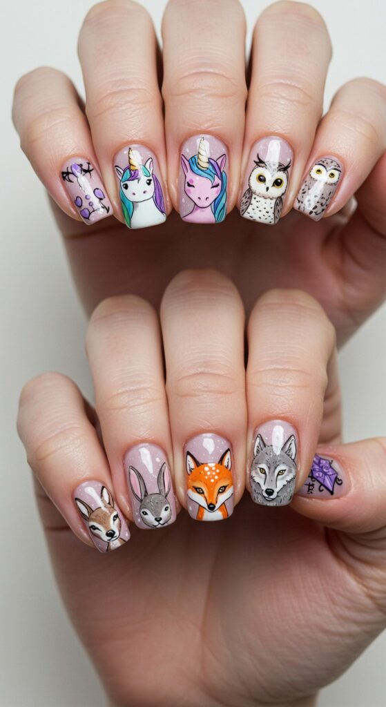 Cute Creative Butterfly And Animal Nail Art Design Ideas 7