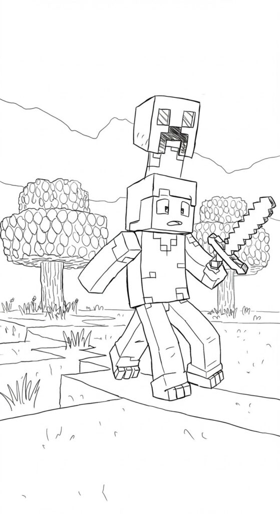 Minecraft Coloring Pages Free Printable 24