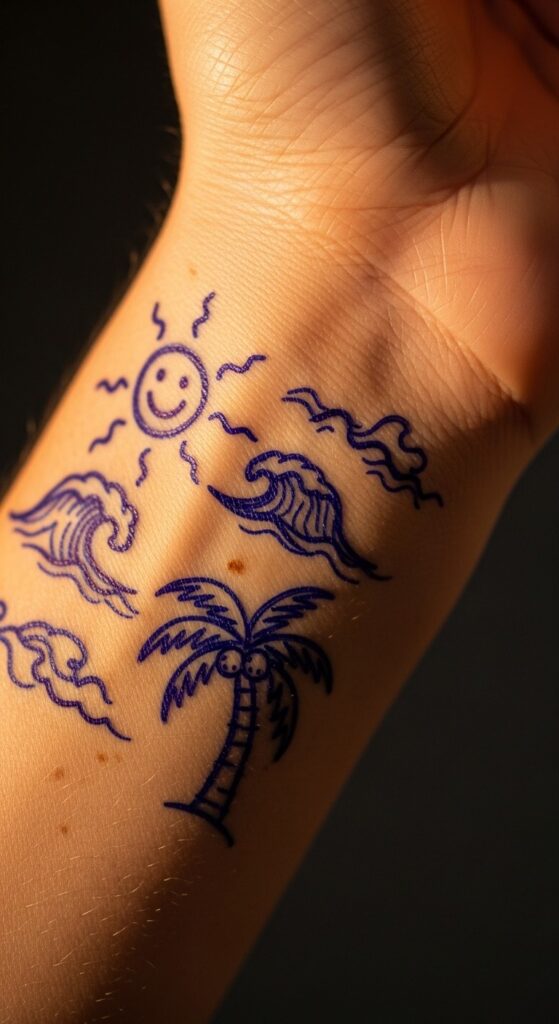 40 Pen Tattoo Ideas Doodles on Hand 27