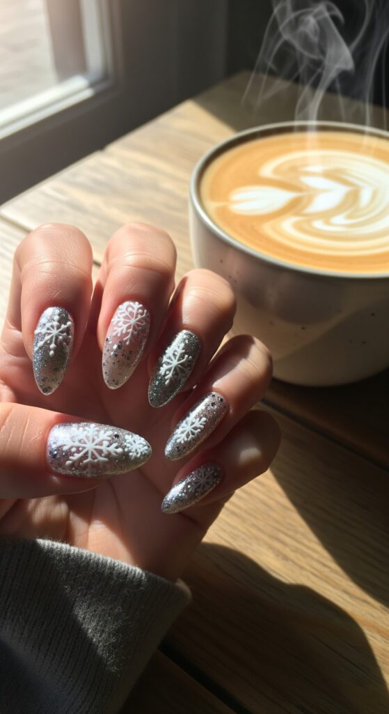 50 Snowflake Nail Design Ideas to Try 10