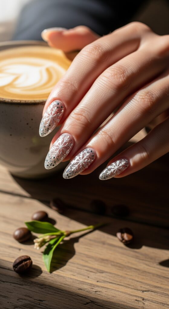 50 Snowflake Nail Design Ideas to Try 11