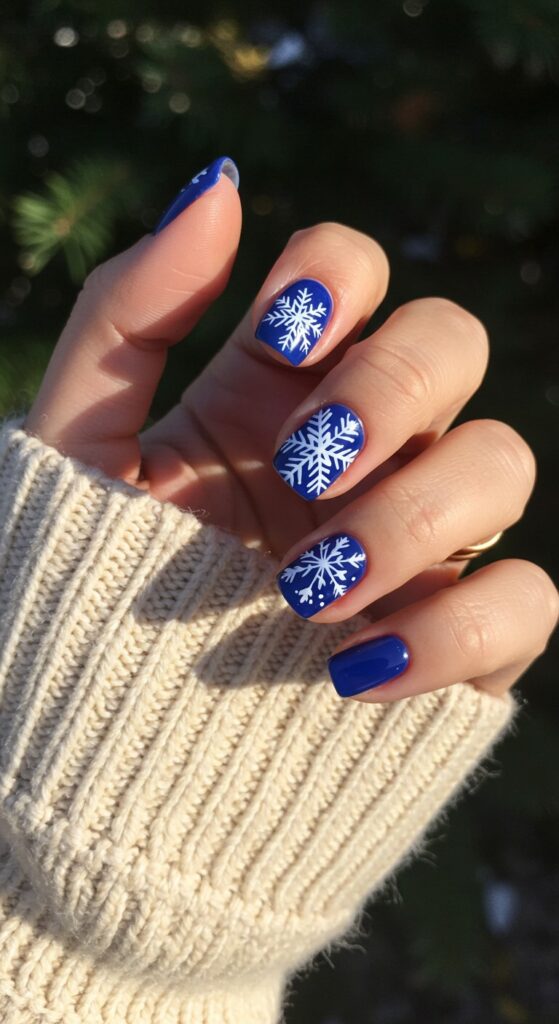 50 Snowflake Nail Design Ideas to Try 14