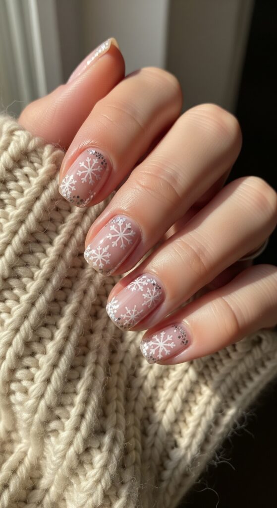 50 Snowflake Nail Design Ideas to Try 2