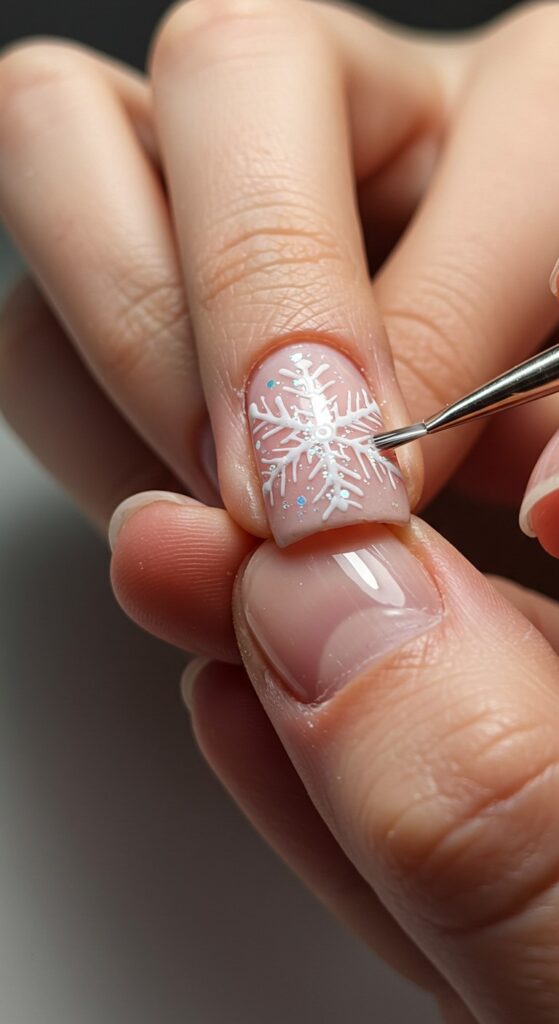50 Snowflake Nail Design Ideas to Try 22