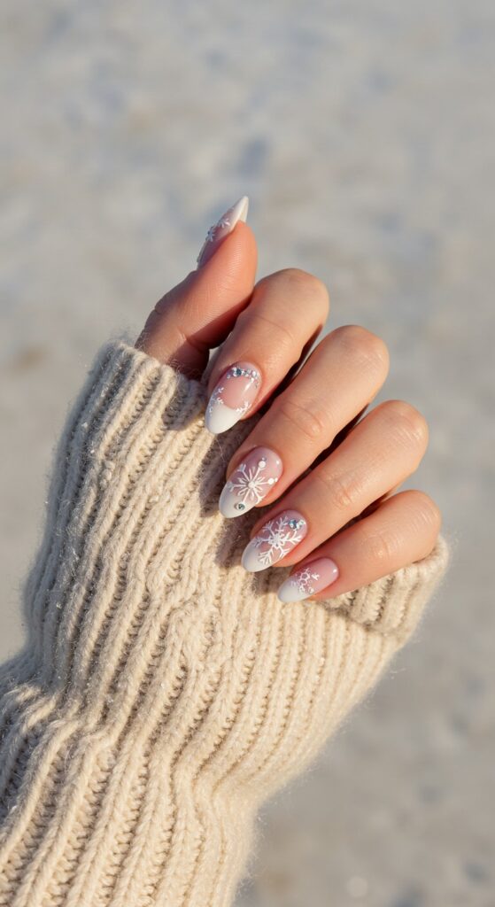 50 Snowflake Nail Design Ideas to Try 29