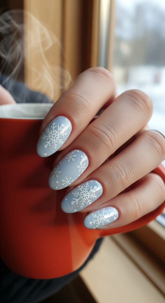 50 Snowflake Nail Design Ideas to Try 3