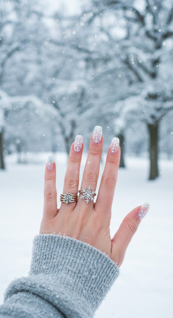 50 Snowflake Nail Design Ideas to Try 31