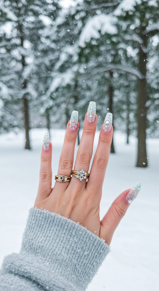 50 Snowflake Nail Design Ideas to Try 33