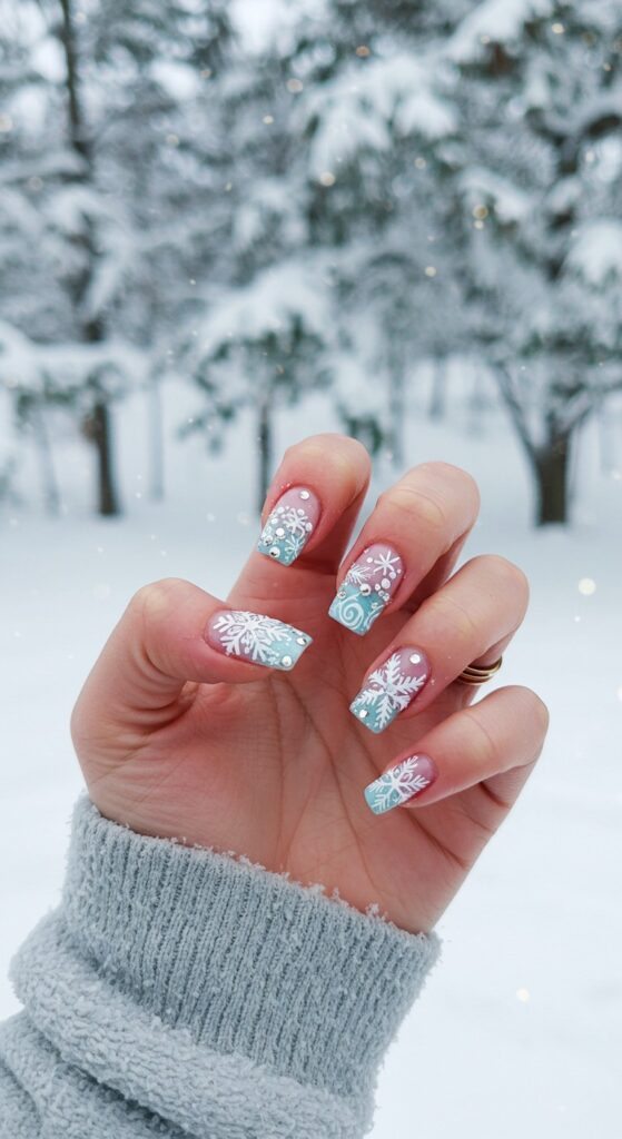 50 Snowflake Nail Design Ideas to Try 34