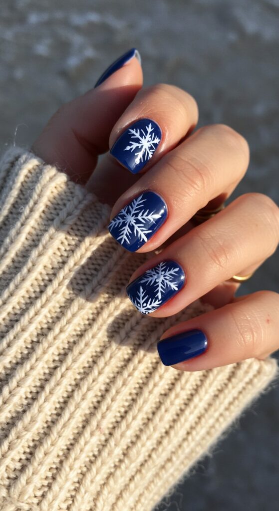50 Snowflake Nail Design Ideas to Try 38