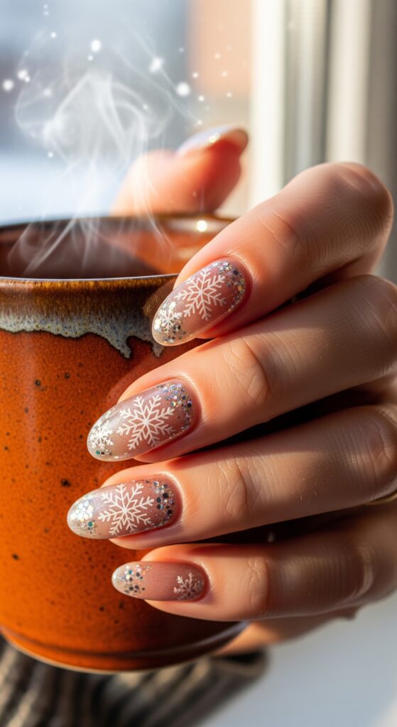 50 Snowflake Nail Design Ideas to Try 4