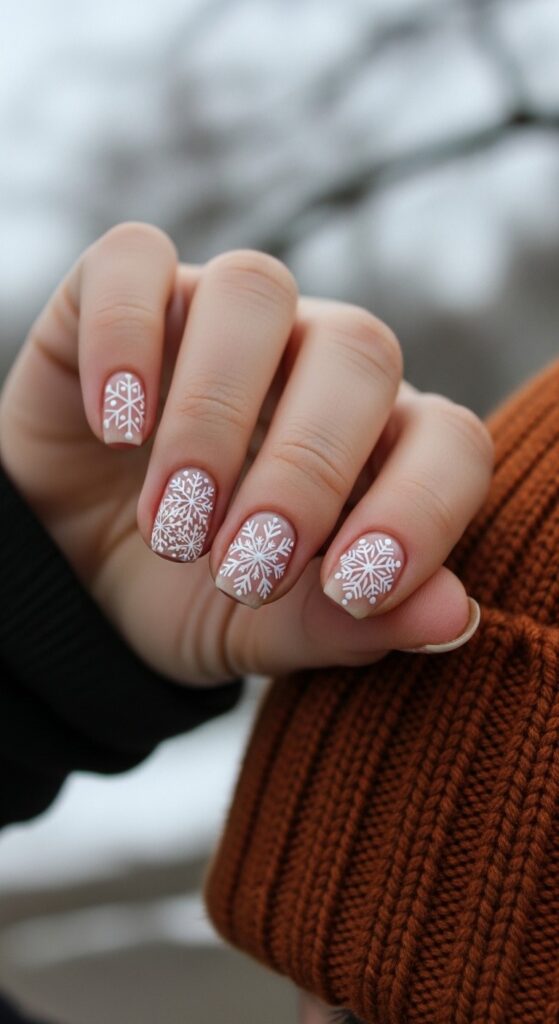 50 Snowflake Nail Design Ideas to Try 40