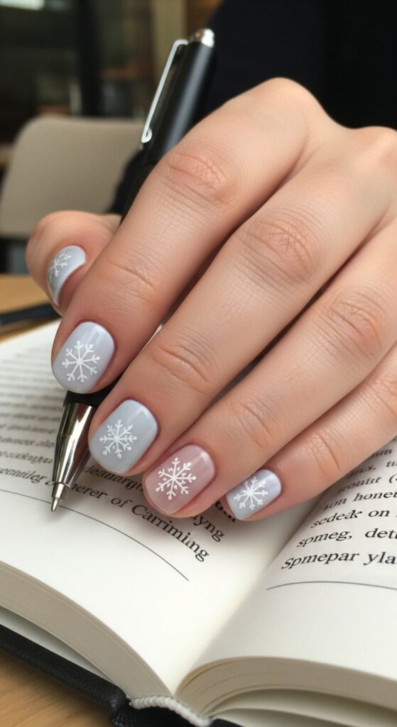 50 Snowflake Nail Design Ideas to Try 41