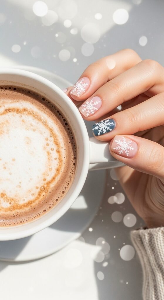 50 Snowflake Nail Design Ideas to Try 42