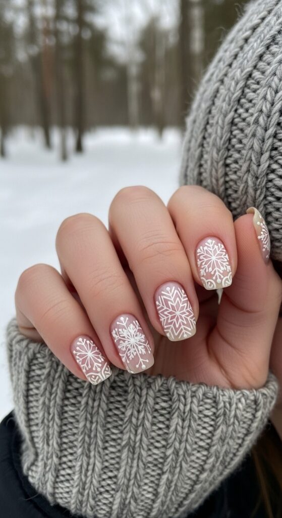 50 Snowflake Nail Design Ideas to Try 43