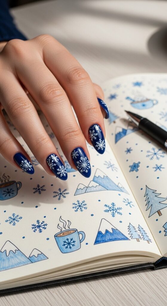 50 Snowflake Nail Design Ideas to Try 45