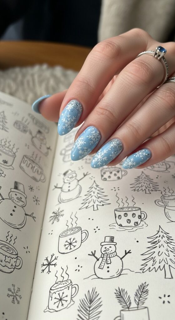 50 Snowflake Nail Design Ideas to Try 47