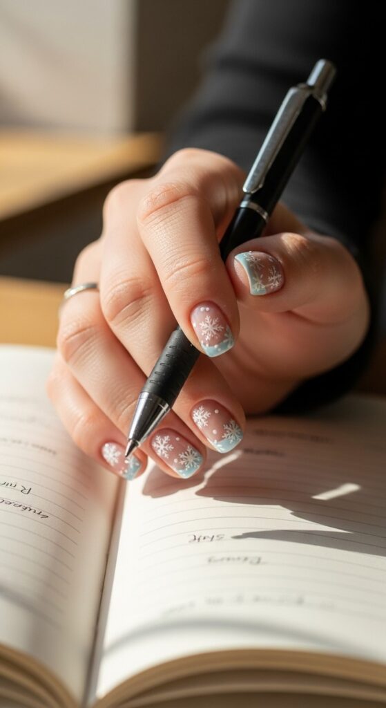 50 Snowflake Nail Design Ideas to Try 49