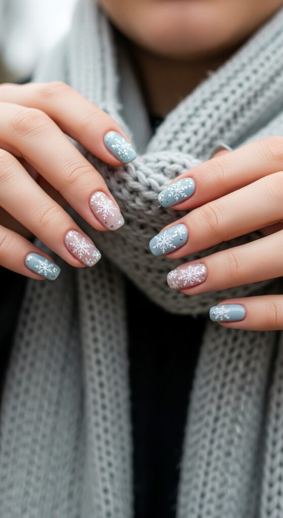 50 Snowflake Nail Design Ideas to Try 5