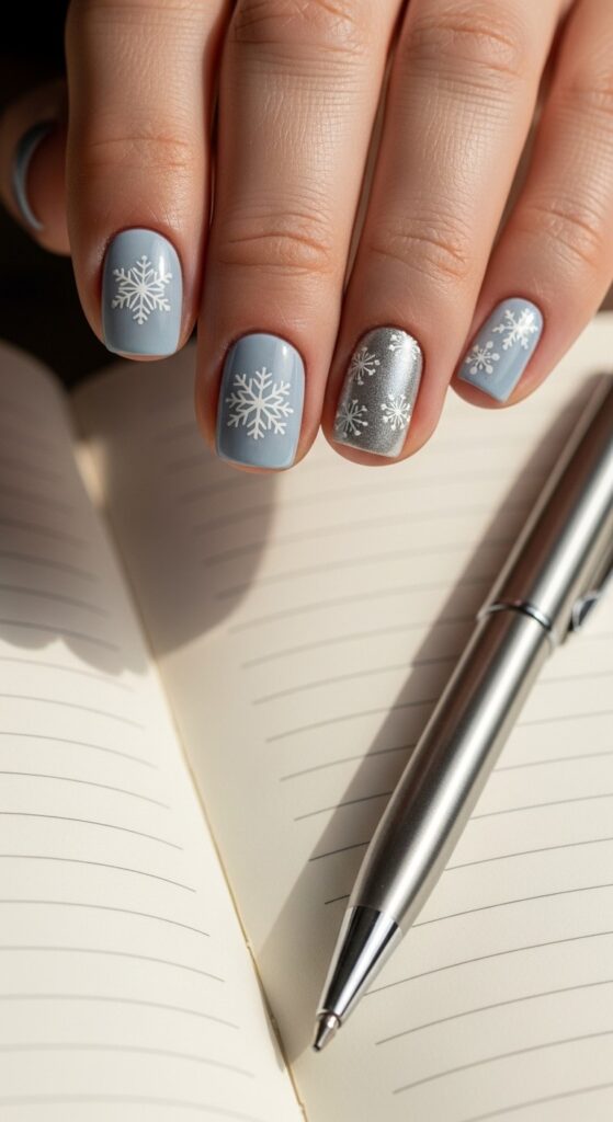 50 Snowflake Nail Design Ideas to Try 54