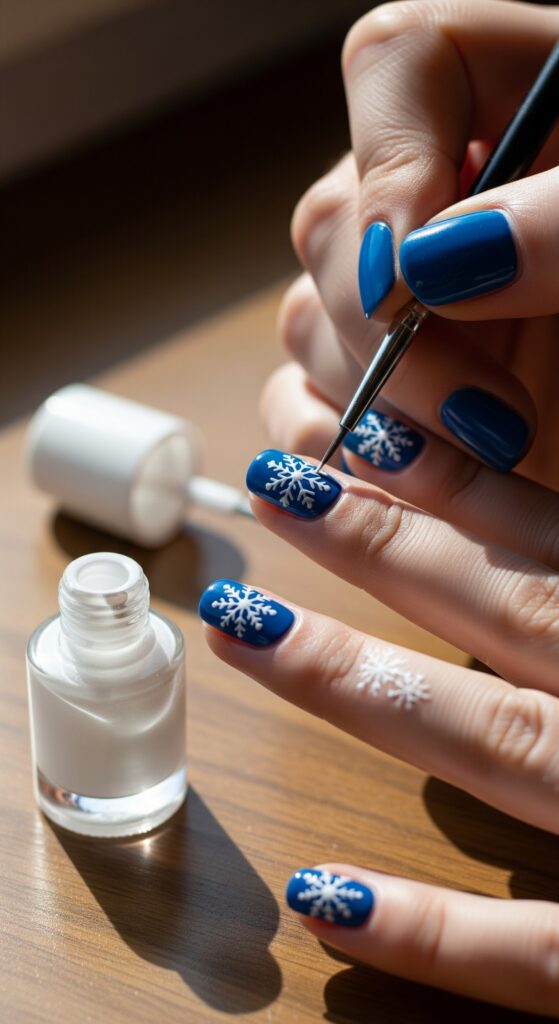 50 Snowflake Nail Design Ideas to Try 7