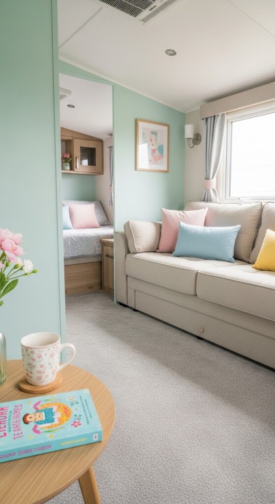 50 Trailer Decorating Ideas for Single Wide Living Rooms 10